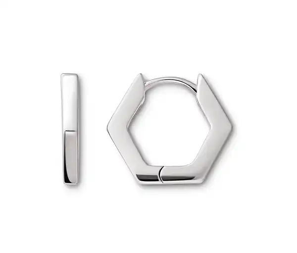 Bild 1 von 925 Silber Creolen »Hexagon«