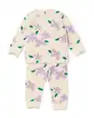Bild 1 von Babypyjama Samt mit Blumen eierschalenfarben