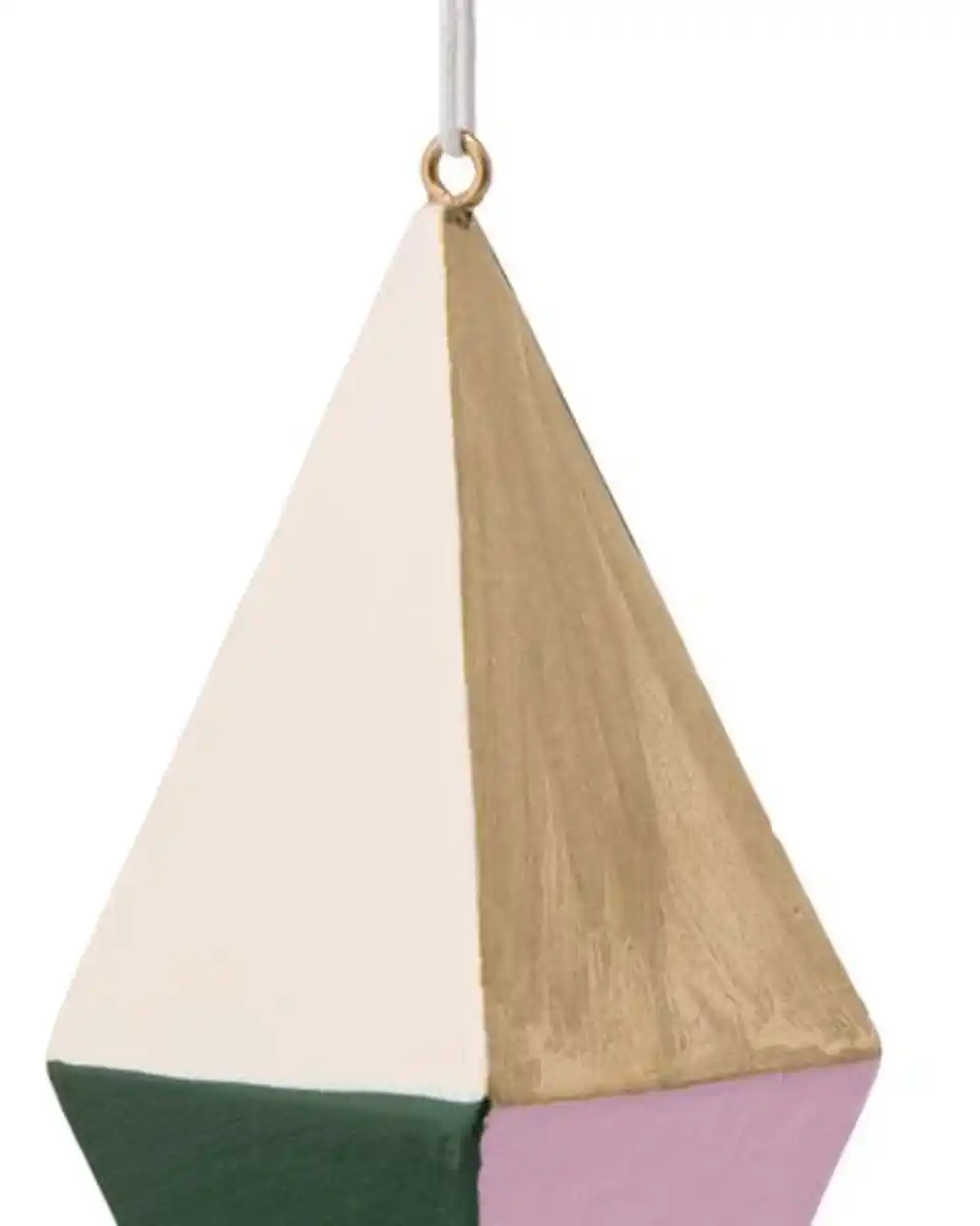 Bild 2 von Weihnachtsanhänger, 12 cm, Holz, Diamant, lila-gold