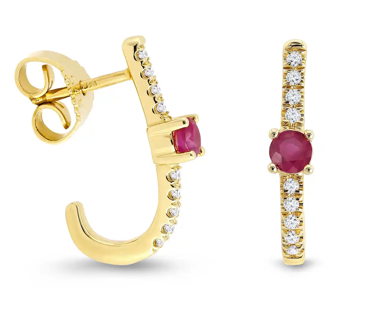 Bild 1 von Ohrstecker 585 Gold, Diamanten und Rubine
