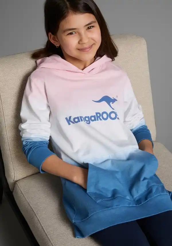 Bild 1 von KangaROOS Kapuzensweatshirt im modischen Farbverlauf, Blau|rosa