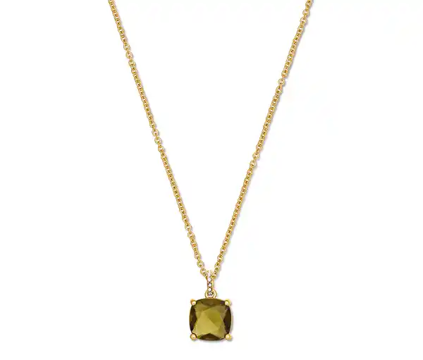 Bild 1 von Kette mit grün-braunem Glaskristallstein