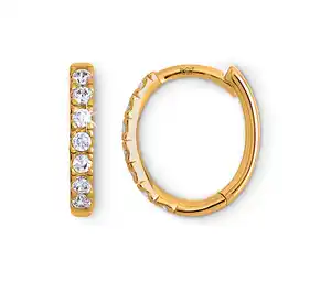 375 Gold Creolen Zirkonia