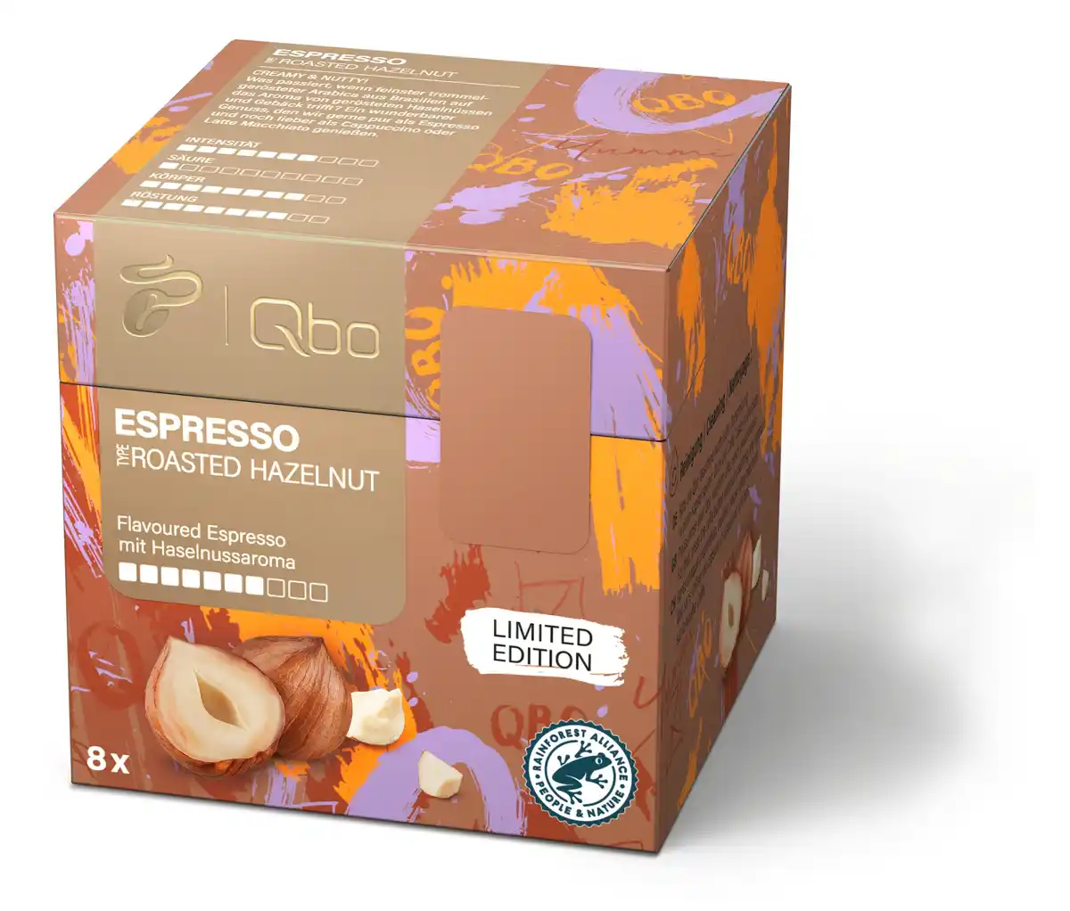 Bild 1 von Qbo Flavoured Espresso Roasted Hazelnut - 8 Kapseln