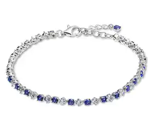 925 Silber Armband Tennis »Royal Blue/White«