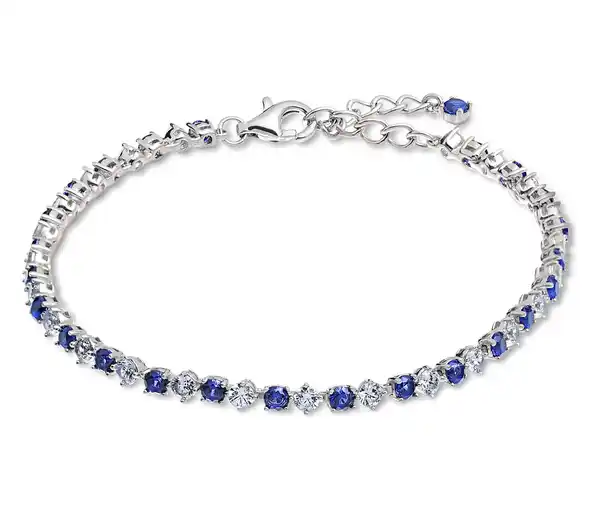 Bild 1 von 925 Silber Armband Tennis »Royal Blue/White«