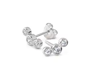 925 Silber Ohrstecker Zirkoniabogen