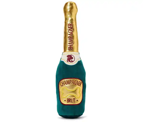 Bild 1 von Hunde-Plüschspielzeug »Champagnerflasche«
