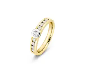 Ring 585 Gold, 9 Diamanten