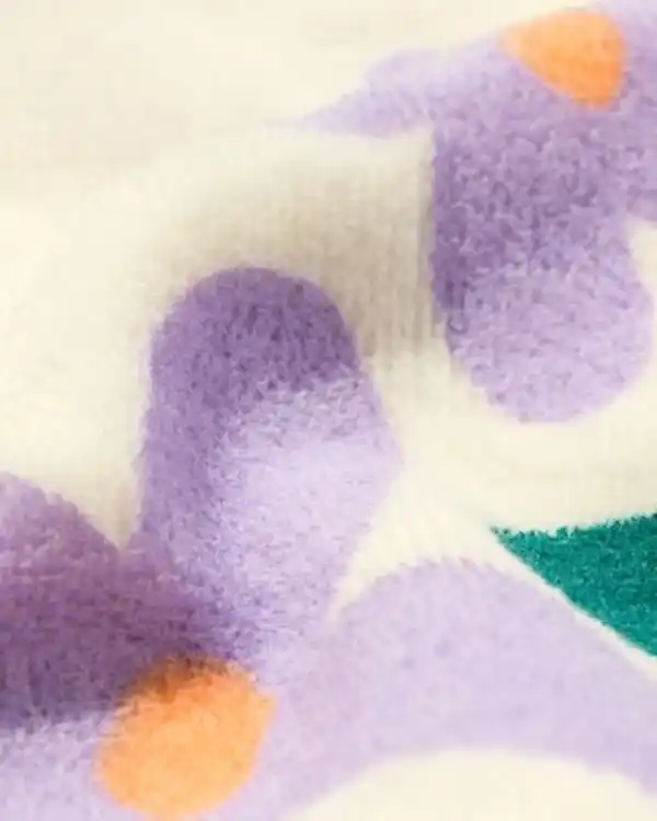 Bild 3 von Babypyjama Samt mit Blumen eierschalenfarben