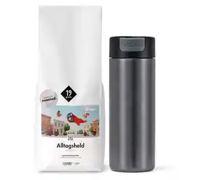 Kaffee-Geschenkset „Alltagsheld to go„ – 1x 1kg Omni-Roast Ganze Bohne und Kambukka Becher