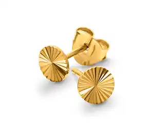 925 Silber Ohrstecker vergoldet mit Sonnenschliff