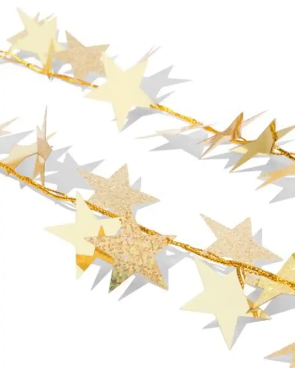 Bild 2 von Girlande, 2 m, Sterne, gold