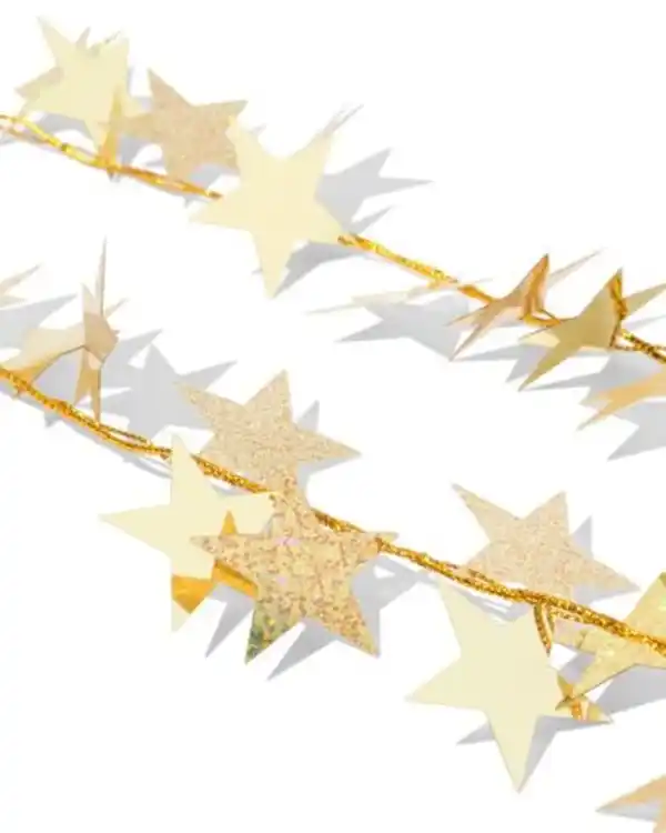 Bild 2 von Girlande, 2 m, Sterne, gold