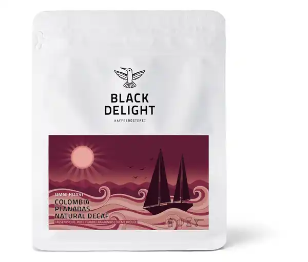 Bild 1 von Black Delight - Colombia Planadas Natural Decaf Omni-Roast, entkoffeiniert - 1x 250 g Ganze Bohne