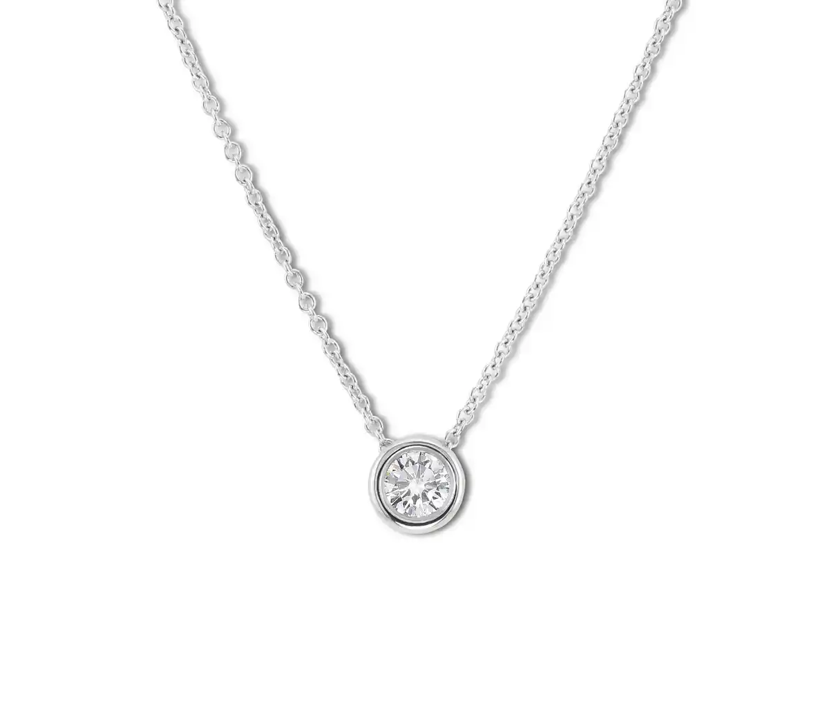 Bild 1 von 585 Weißgold Collier, Diamanthänger