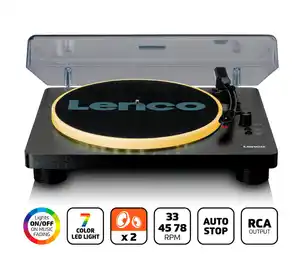 Lenco Plattenspieler »LS-50LEDBK« mit integrierten Lautsprechern