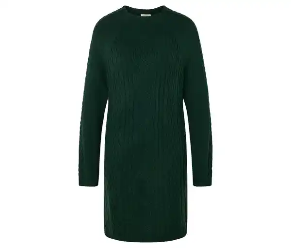 Bild 1 von Strickkleid mit Zopfmuster, dunkelgrün