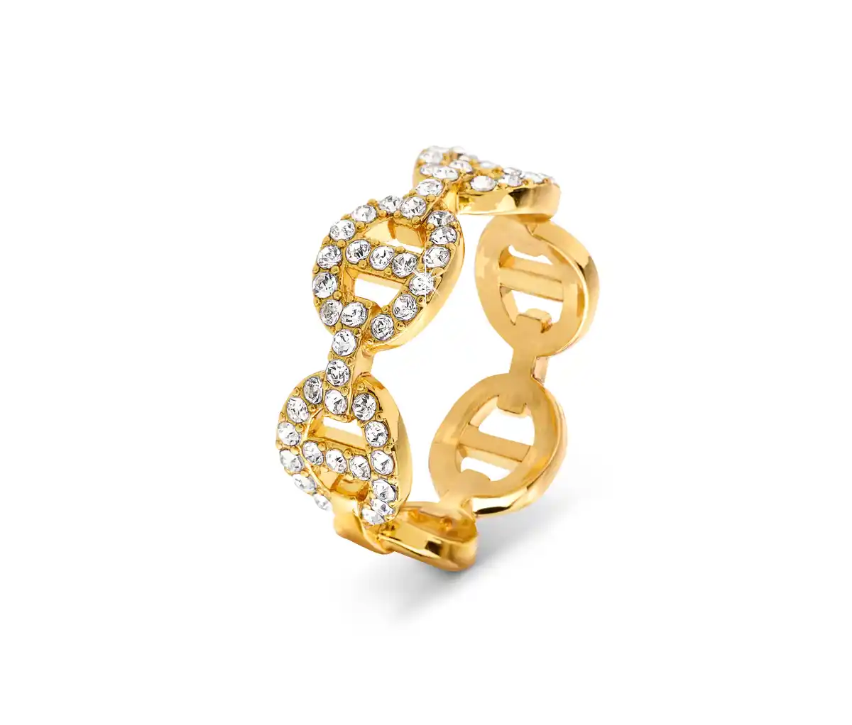 Bild 1 von Ring »Schiffsanker« mit Glaskristallsteinen