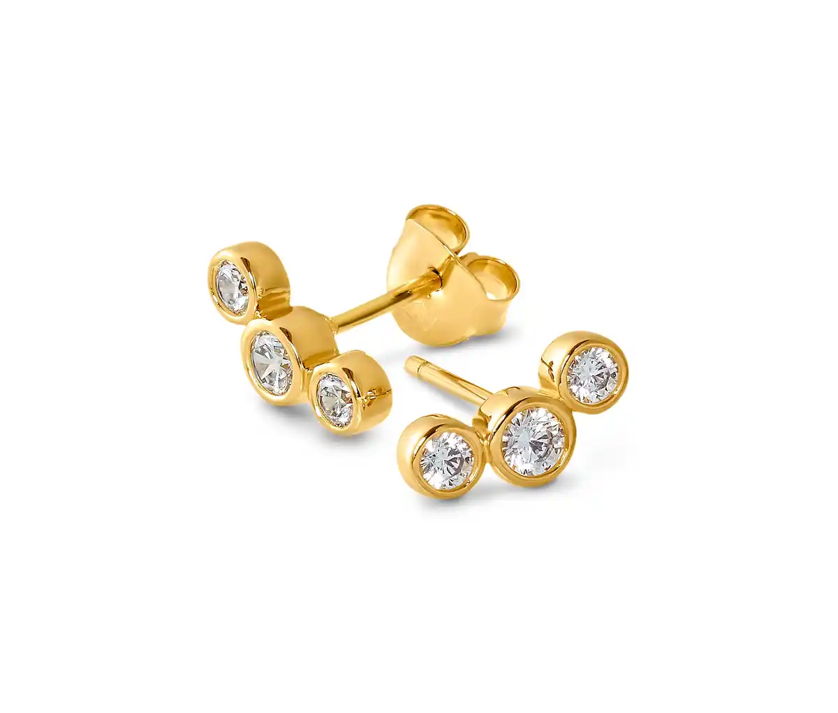 Bild 1 von 925 Silber Ohrstecker Zirkoniabogen, vergoldet