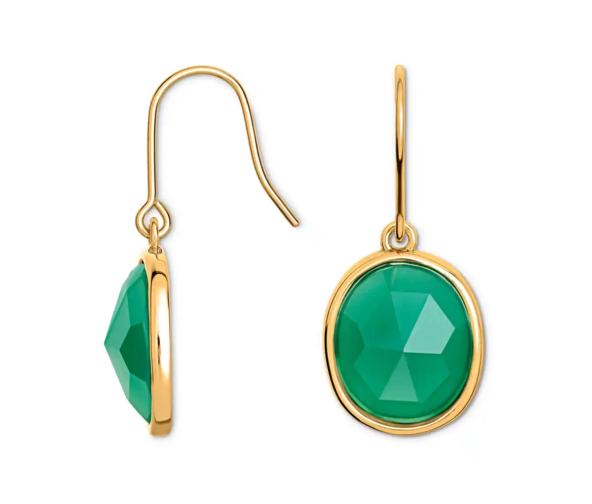 Bild 1 von Ohrhänger mit grünem Glaskristallstein