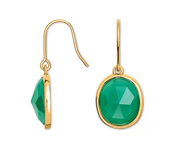 Bild 1 von Ohrhänger mit grünem Glaskristallstein
