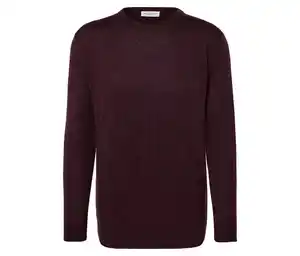 Merino-Pullover, dunkelrot meliert