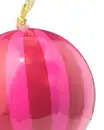 Bild 2 von Christbaumkugel 6 cm Papier, breite Streifen in Rosa-Rot