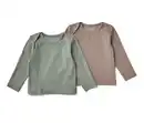 Bild 1 von 2 Baby-Langarmshirts mit Rippstruktur, hellgrün und beige