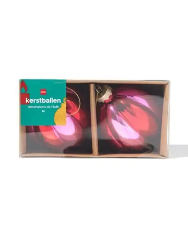 Bild 3 von Christbaumkugeln, Set, 8,2 cm, Glas, gestreift – 2 Stück