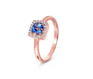 925 Silber Ring »Blau Cluster«