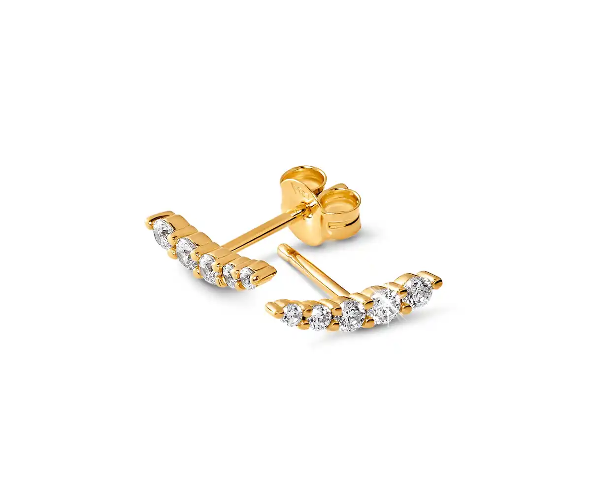 Bild 1 von 375 Gold Ohrstecker Zirkonia Verlauf
