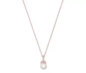 925 Silber Kette rosévergoldet mit Muschelkernperle