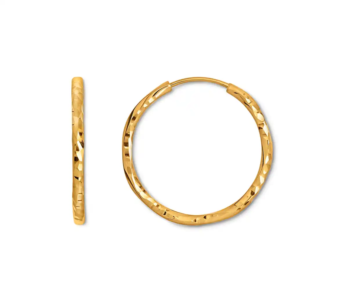 Bild 1 von 375 Gold Creolen flexibel, diamantiert