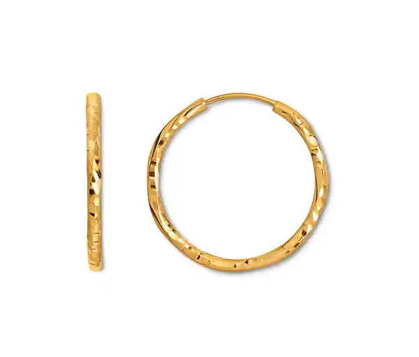 Bild 1 von 375 Gold Creolen flexibel, diamantiert