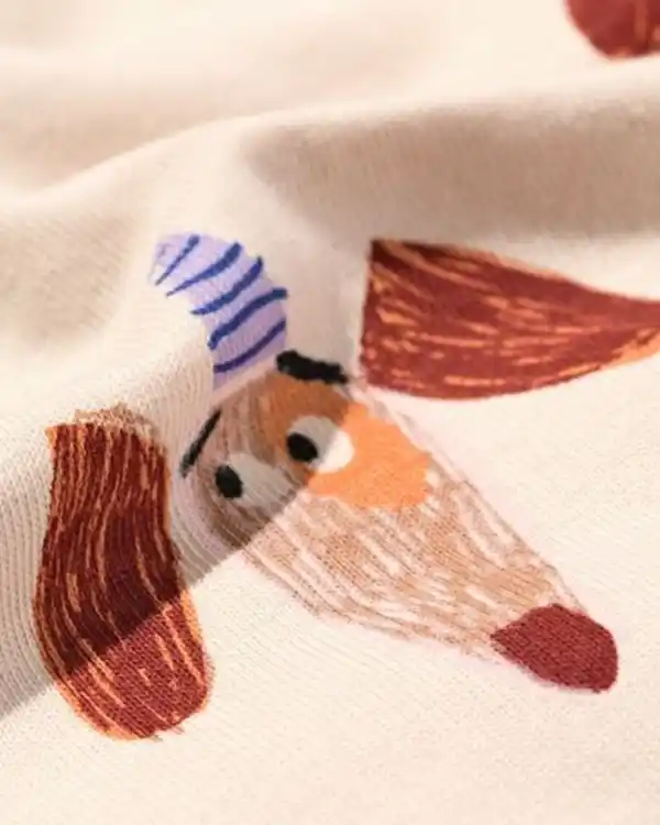 Bild 3 von Babypyjama Partyhunde eierschalenfarben