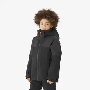 Skijacke Jungen 8–14 Jahre warm wasserdicht - 900 schwarz