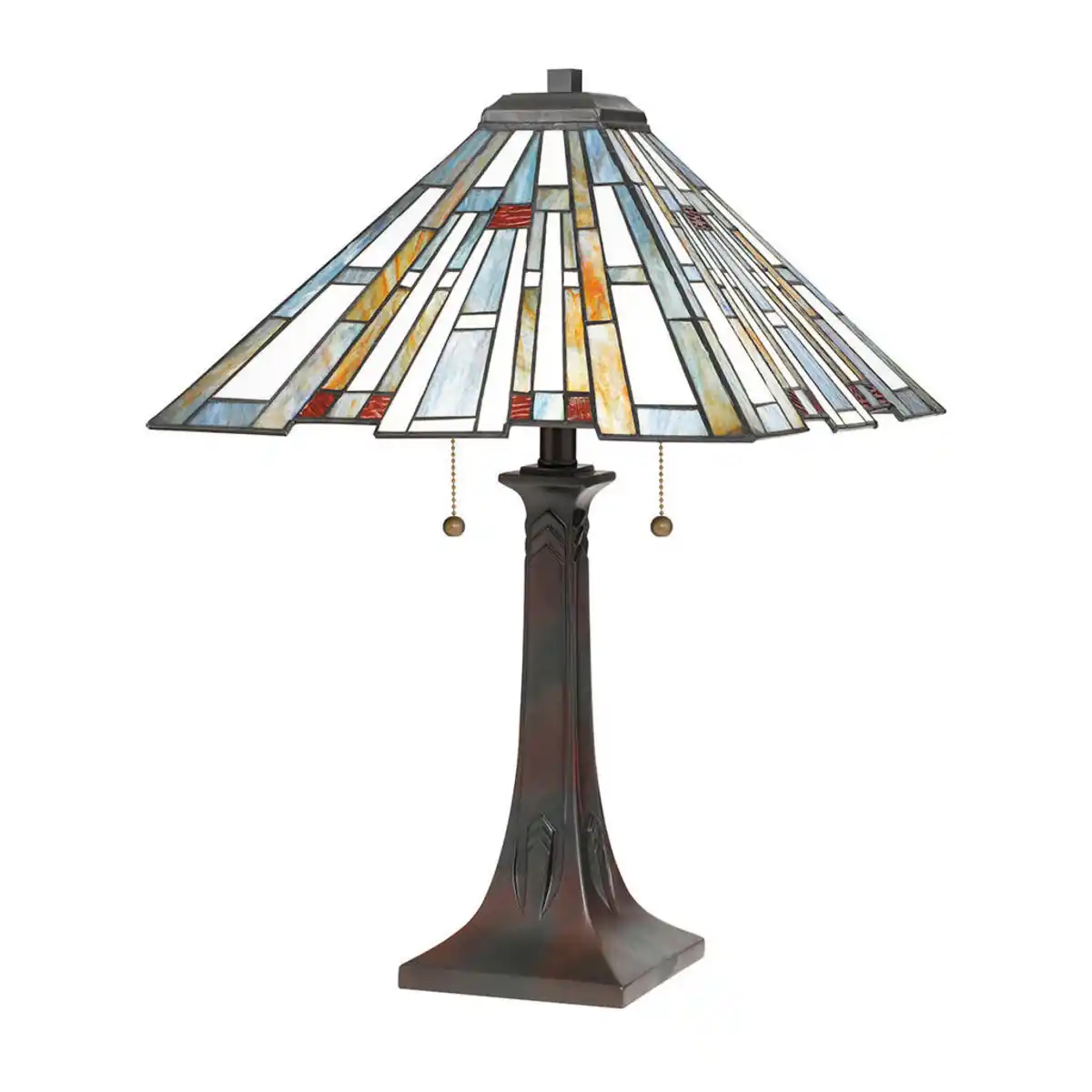 Bild 1 von Elstead Lighting Tischleuchte Maybeck, Mehrfarbig, Dunkelbraun, Metall, Glas, Naturmaterialien, 62.9 cm, Grüner Punkt, RoHS, Europäischer Sicherheitsstandard, CE, Lampen & Leuchten, Innenbeleuchtun