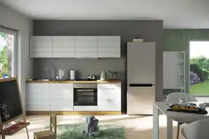 Küchenblock  Florenz ohne Geräte ca. 240 cm Weiß/Eiche, Weiß, Eiche Wotan