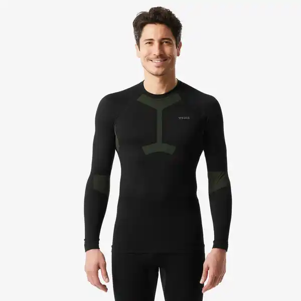 Bild 1 von Skiunterwäsche Funktionsshirt Herren warm seamless - BL500 Soft schwarz/khaki