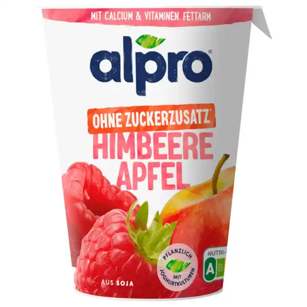 Bild 1 von Alpro Joghurtalternative Soja Himbeere Apfel Ohne Zuckerzusatz vegan 400g