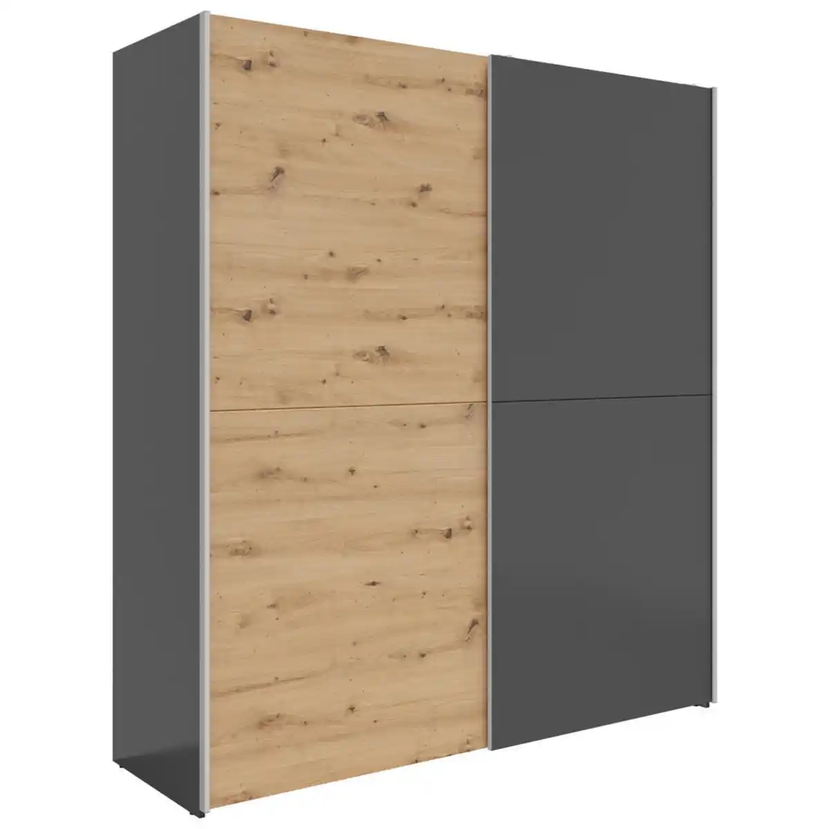 Bild 1 von Boxxx Schwebetürenschrank, Graphit, Eiche Artisan, Holzwerkstoff, 2 Fächer, 170x191x59 cm, individuelle Frontgestaltung, Schlafzimmer, Kleiderschränke, Schwebetürenschränke