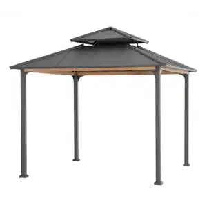 Modante Pavillon, Metall, quadratisch, 300x295x300 cm, wetterfest, wetterbeständig, UV-beständig, regenabweisend, Sonnen- & Sichtschutz, Pavillons & Pergolas