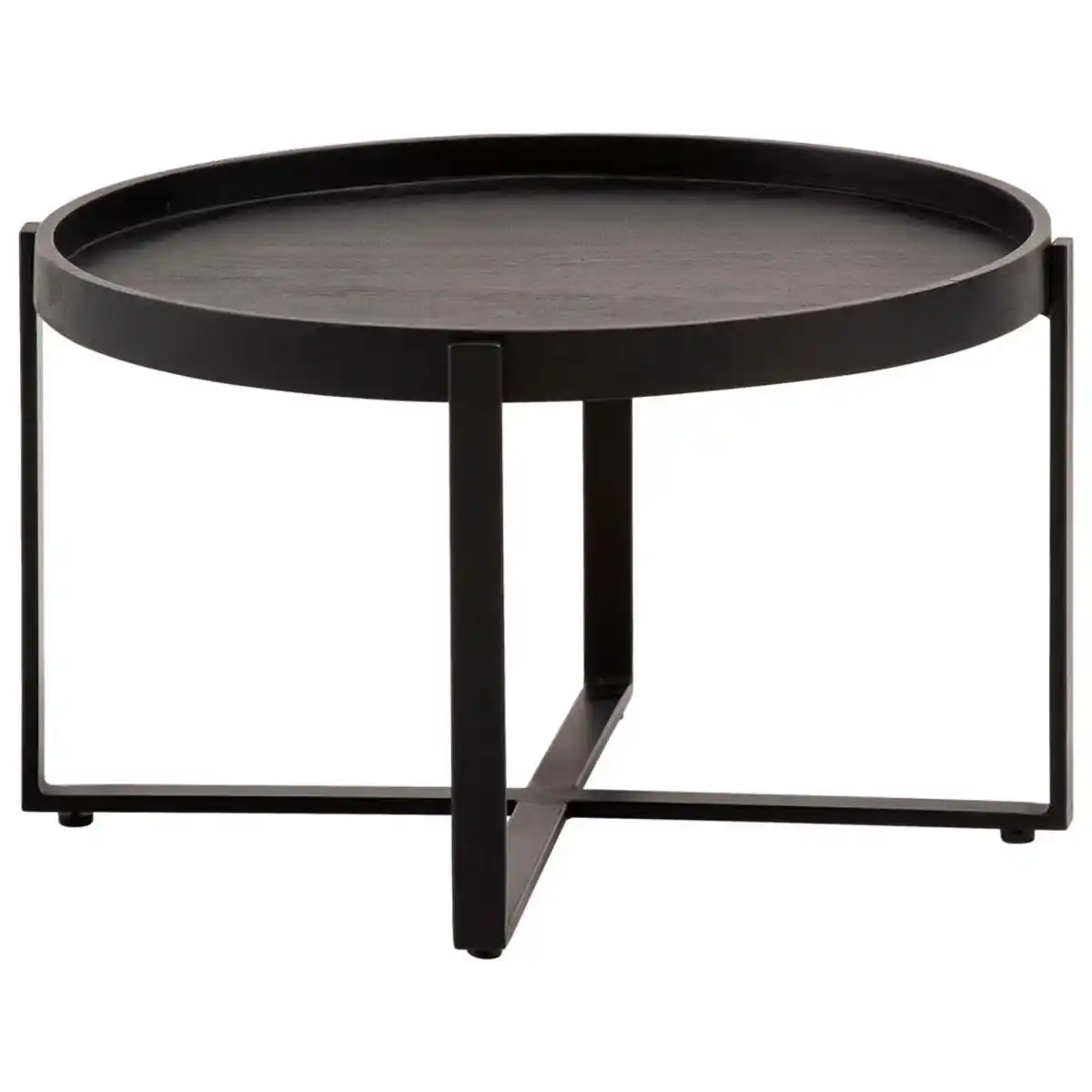 Bild 1 von Mid.you Couchtisch, Schwarz, Holz, Mangoholz, massiv, rund, X-Form, 60x35x60 cm, Wohnzimmer, Wohnzimmertische, Couchtische