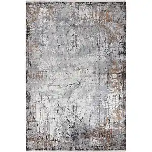 Dieter Knoll Webteppich Poseidon, Grau, Mehrfarbig, Textil, Naturmaterialien, Abstraktes, rechteckig, 240x340 cm, Oeko-Tex® Standard 100, für Fußbodenheizung geeignet, leicht zusammenrollbar, Tepp