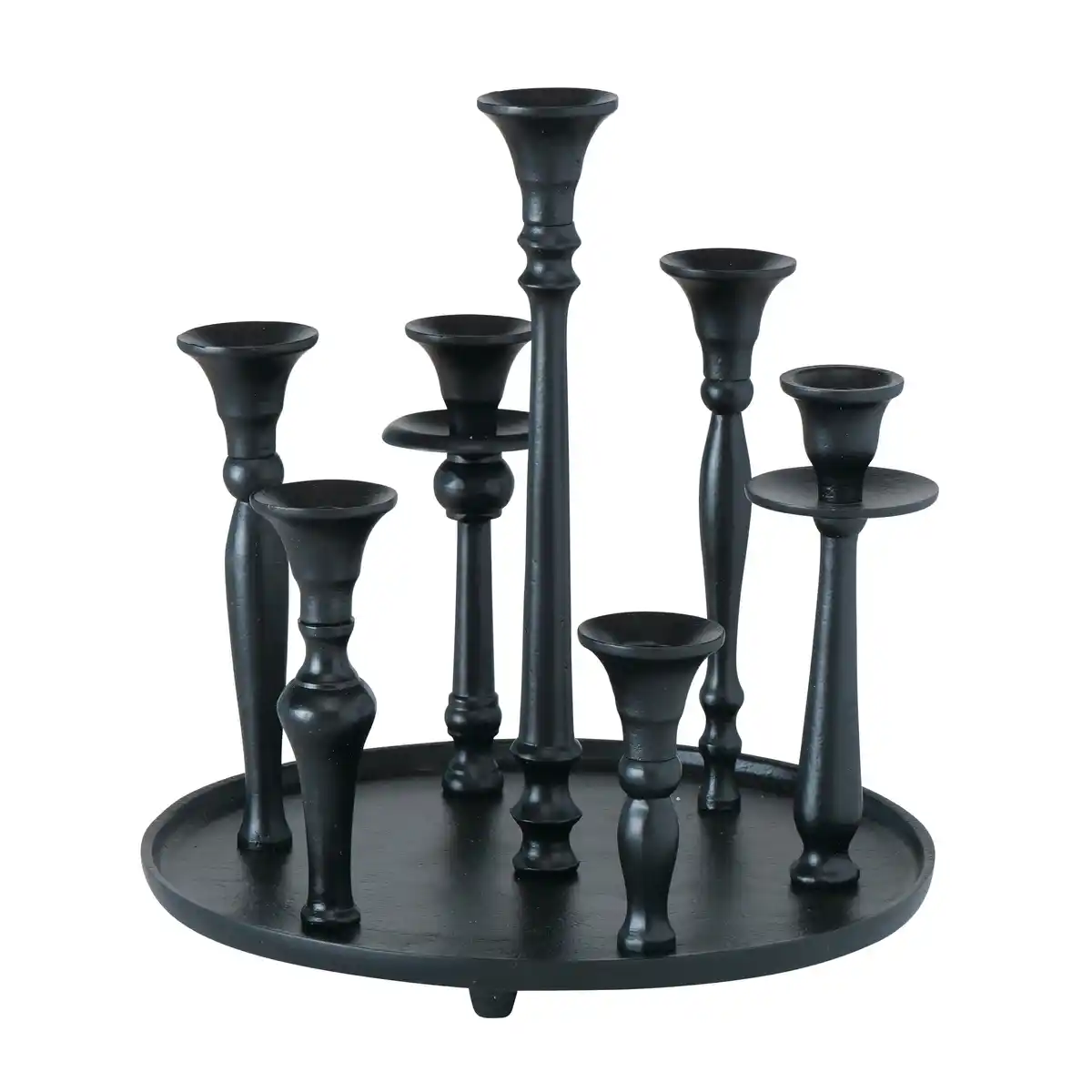 Bild 1 von Kerzenhalter Poulina aus Aluminium in Schwarz, Schwarz