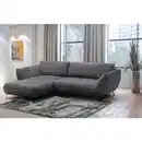 Bild 1 von Livetastic Ecksofa Samoa, Anthrazit, Textil, 3-Sitzer, Füllung: Schaumstoffflocken, Silikon, L-Form, Ottomane links, 282x187 cm, Made in EU, Rücken echt, Schlafen auf Sitzhöhe, Liegefunktion, Wohn