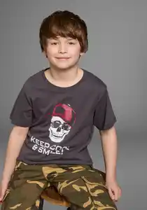 KIDSWORLD T-Shirt KEEP COOL..., Spruch, Grau