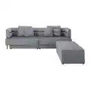 Bild 1 von Wohnlandschaft Eliza Hellgrau Samt, Hellgrau