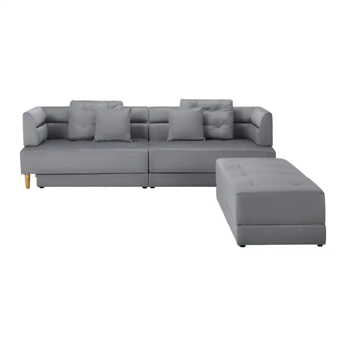 Bild 1 von Wohnlandschaft Eliza Hellgrau Samt, Hellgrau